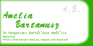 amelia bartanusz business card